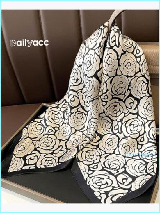 Lightweight Silk Satin Scarf 27.5x27.5in Polyester Head Neck Accessory - Picture 5 of 7